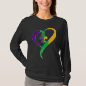 Cute Mardi Gras Heart Funny Fleur-De-Lis Mardi Gra T-shirt (Voorkant)