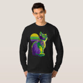 Cute Mardi Gras Kitten New Orleans Cat Owner T-shirt (Voorkant volledig)