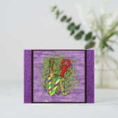 Cute Mardi Gras Love Beads Crawfish Paars Briefkaart (Staand voorkant)