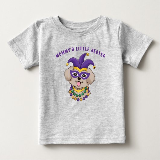 Cute Mardi Gras Puppy Dog Custom Text (Voorkant)