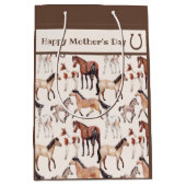 Cute Mares and Foals Horse Moederdag Medium Cadeauzakje (Voorkant)