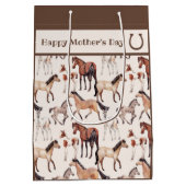 Cute Mares and Foals Horse Moederdag Medium Cadeauzakje (Achterkant)