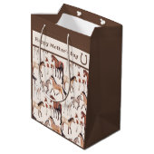 Cute Mares and Foals Horse Moederdag Medium Cadeauzakje (Achterkant Gekanteld)