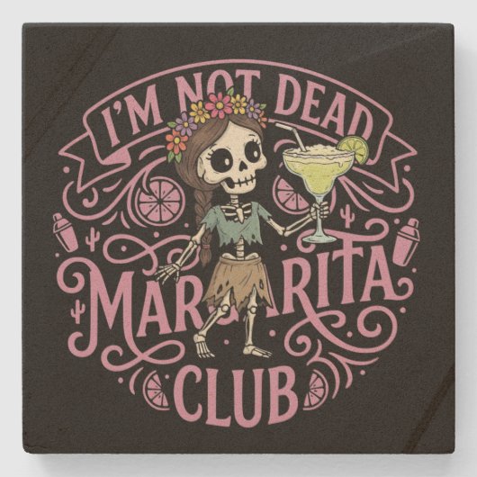 Cute Margarita Skelton Stenen Onderzetter (Voorkant)