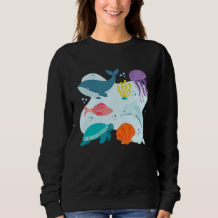 Cute Marine Animals Whale Dolphin Fish Shark Jell Trui