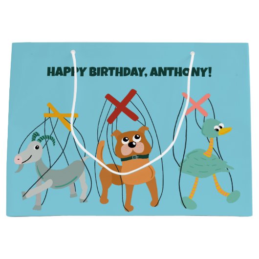 Cute Marionette Puppets Puppeteers Persoonlijk Groot Cadeauzakje (Voorkant)