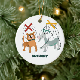 Cute Marionette Puppets Puppeteers Persoonlijk Keramisch Ornament