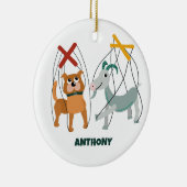 Cute Marionette Puppets Puppeteers Persoonlijk Keramisch Ornament (Rechts)