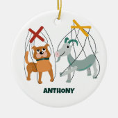 Cute Marionette Puppets Puppeteers Persoonlijk Keramisch Ornament (Voorkant)