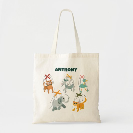 Cute Marionette Puppets Puppeteers Persoonlijk Tote Bag (Voorkant)