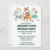 Cute Marionettes Puppet Show Thlemed Kids Birthday Kaart (Voorkant)