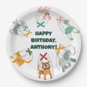 Cute Marionettes Puppet Show Thlemed Kids Birthday Papieren Bordje (Voorkant)