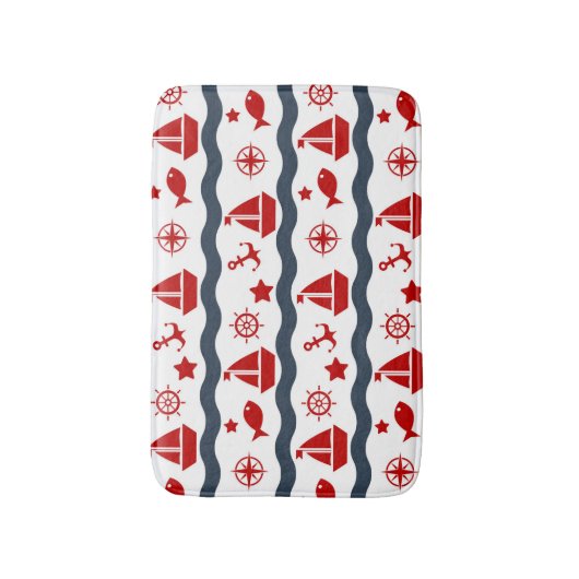 Cute Maritime Pattern Badmat (Voorkant Verticaal)