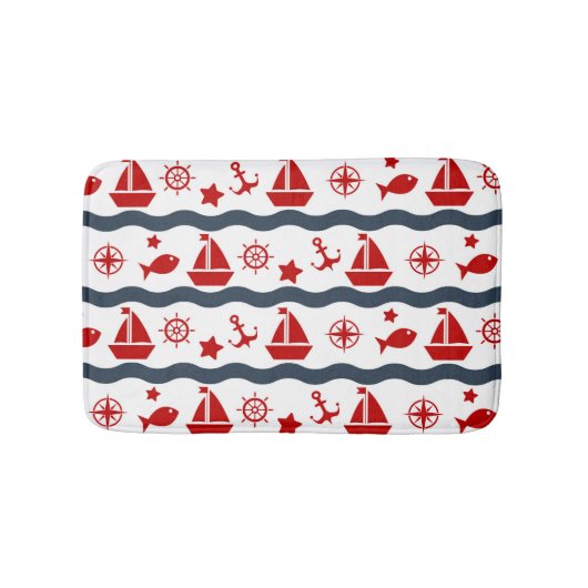 Cute Maritime Pattern Badmat (Voorkant)