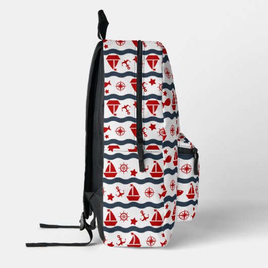 Cute Maritime Pattern Bedrukte Rugzak (Links)