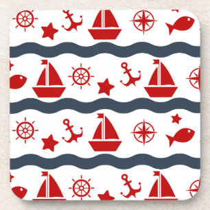 Cute Maritime Pattern Drankjes Onderzetter