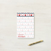 Cute Maritime Pattern | Jouw namen toevoegen Post-it® Notes (Op bureau)