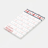 Cute Maritime Pattern | Jouw namen toevoegen Post-it® Notes (Schuin)