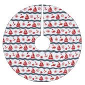 Cute Maritime Pattern Kerstboom Rok (Voorkant)
