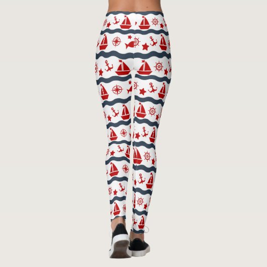 Cute Maritime Pattern Leggings (Achterkant)