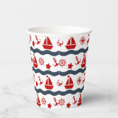 Cute Maritime Pattern Papieren Bekers (Rechts)
