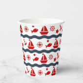 Cute Maritime Pattern Papieren Bekers (Voorkant)
