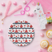 Cute Maritime Pattern Papieren Bordje (Feest)