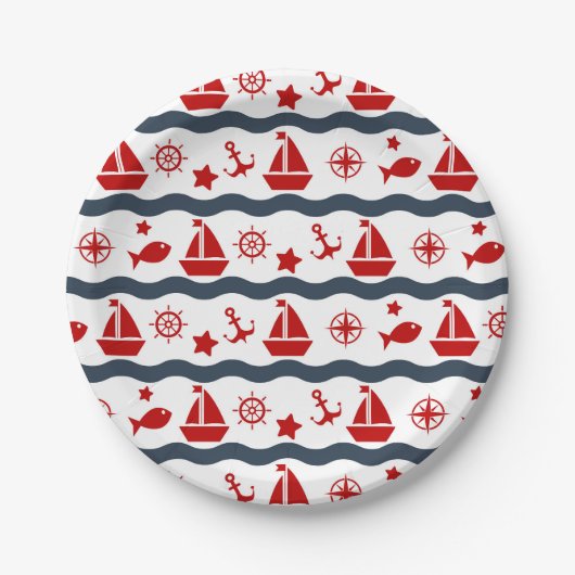 Cute Maritime Pattern Papieren Bordje (Voorkant)