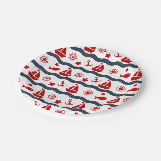 Cute Maritime Pattern Papieren Bordje (Gekanteld)
