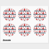 Cute Maritime Pattern Ronde Sticker (Vel)
