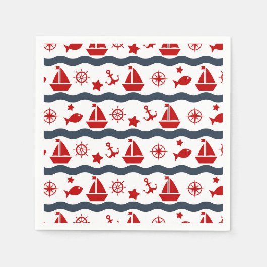 Cute Maritime Pattern Servet (Voorkant)