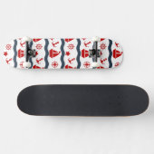 Cute Maritime Pattern Skateboard (Horizontaal)