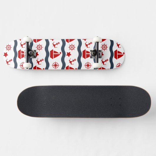 Cute Maritime Pattern Skateboard (Horizontaal)