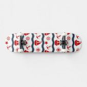 Cute Maritime Pattern Skateboard (Horizontaal)