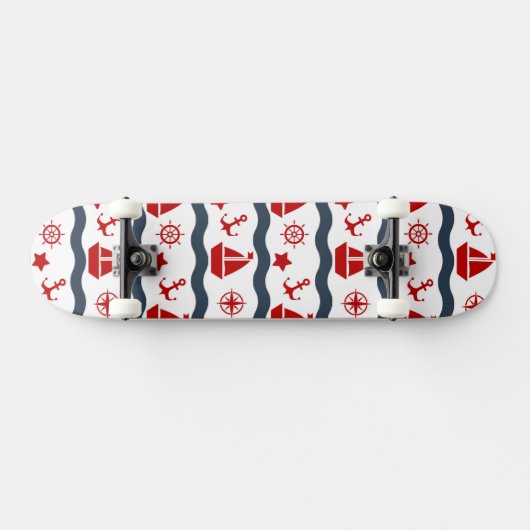 Cute Maritime Pattern Skateboard (Horizontaal)