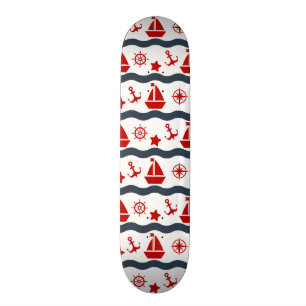 Cute Maritime Pattern Skateboard