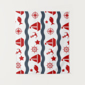 Cute Maritime Pattern Wandkleed (Voorkant)