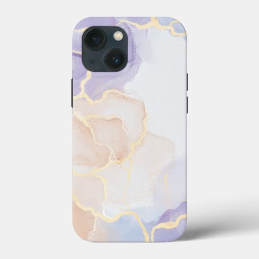 Cute marmeren patroon blozen paars goud wit roze Case-Mate iPhone case (Achterkant)