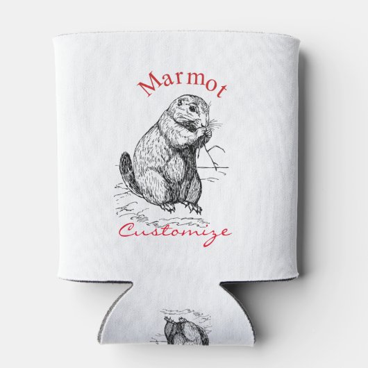 Cute Marmot Animal Thunder_Cove Blikjeskoeler (Achterkant)