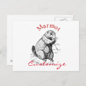 Cute Marmot Animal Thunder_Cove Briefkaart (Voorkant / Achterkant)