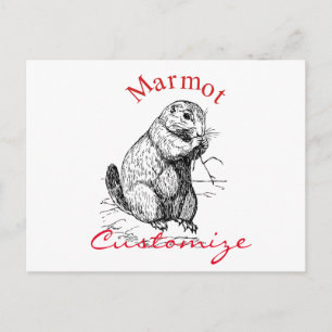 Cute Marmot Animal Thunder_Cove Briefkaart