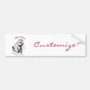 Cute Marmot Animal Thunder_Cove Bumpersticker