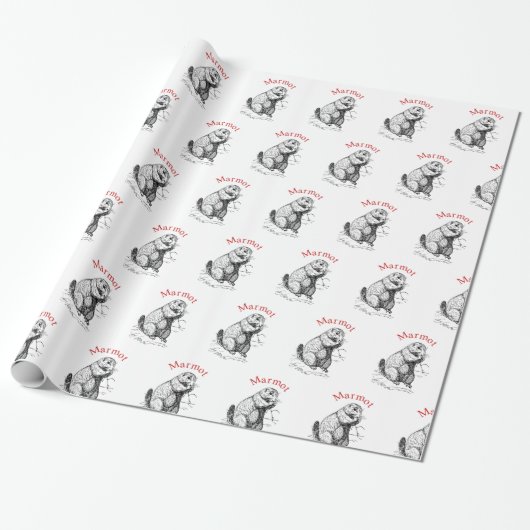 Cute Marmot Animal Thunder_Cove Cadeaupapier (Uitgerold)
