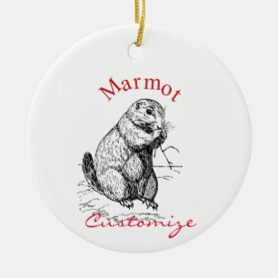 Cute Marmot Animal Thunder_Cove Keramisch Ornament