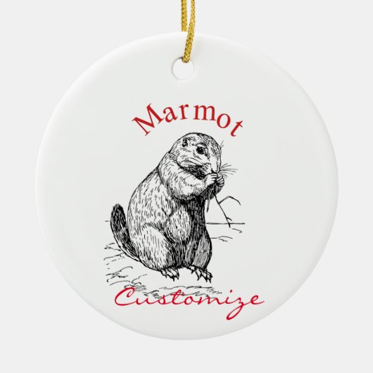 Cute Marmot Animal Thunder_Cove Keramisch Ornament (Voorkant)