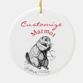 Cute Marmot Animal Thunder_Cove Keramisch Ornament (Achterkant)