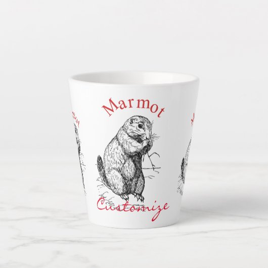 Cute Marmot Animal Thunder_Cove Latte Mok (Voorkant)