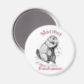 Cute Marmot Animal Thunder_Cove Magneet (Voorkant / Achterkant)