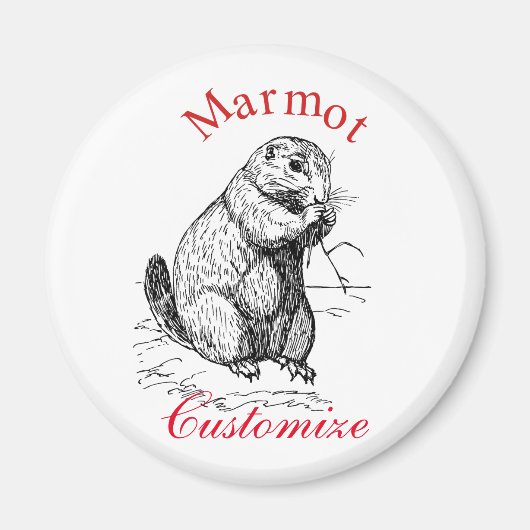 Cute Marmot Animal Thunder_Cove Magneet (Voorkant)