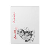 Cute Marmot Animal Thunder_Cove Notitieblok (Linkerzijde)